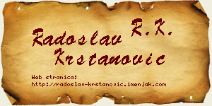 Radoslav Krstanović vizit kartica